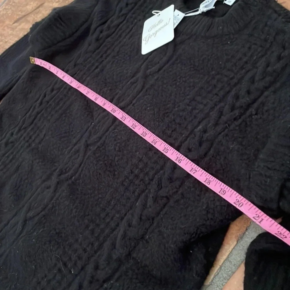 New ✨ ELAN Cable Knit Exaggerated Drop Shoulder Sweater Black Size XS MSRP$89 - Picture 6 of 8